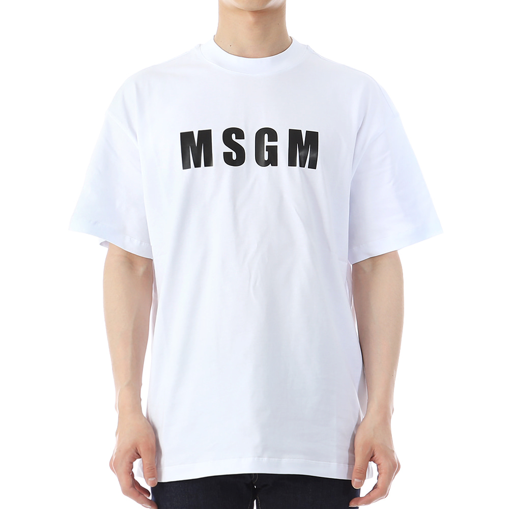 MSGM 로고 오버핏 반팔 티셔츠 3440MM163 01