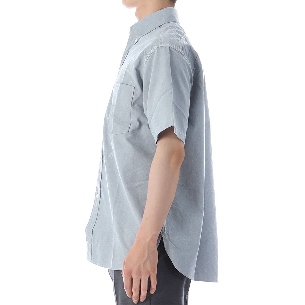 나나미카 로고 자수 버튼 다운 윈드 오버핏 반팔 셔츠 SUGS300E GRAYISHNAVY