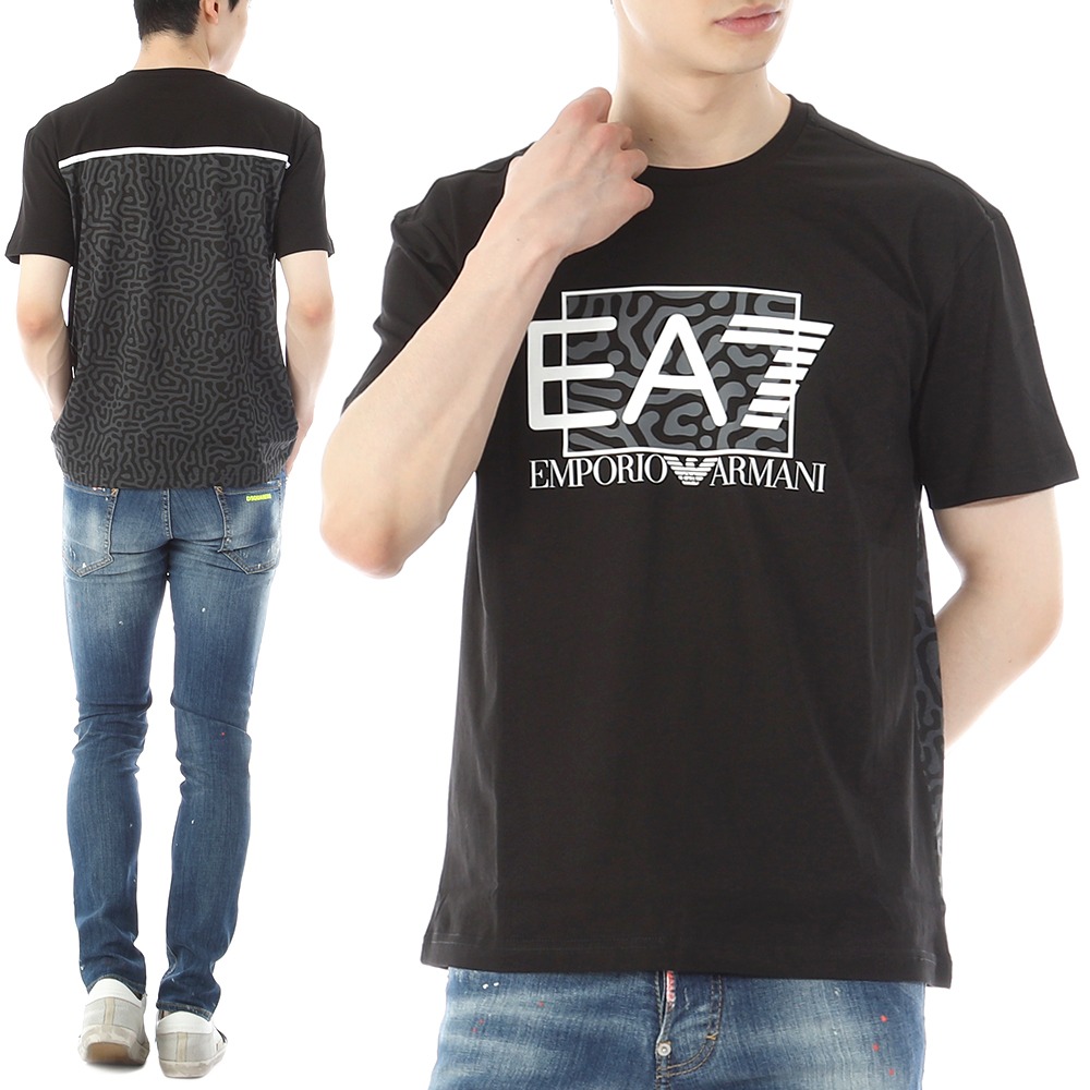 아르마니 EA7 엠포리오 로고 그래픽 프린트 반팔 티셔츠 3RPT01 1200